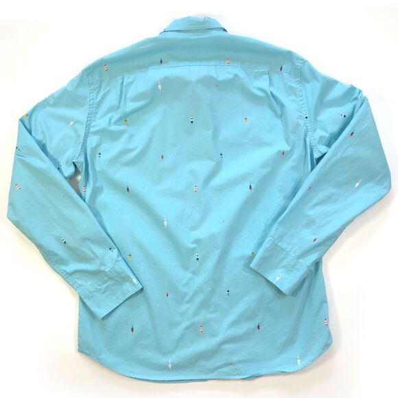 J.Crew Factory Men's Large Slim Fit Fishing Print Shirt - Picture 3 of 7